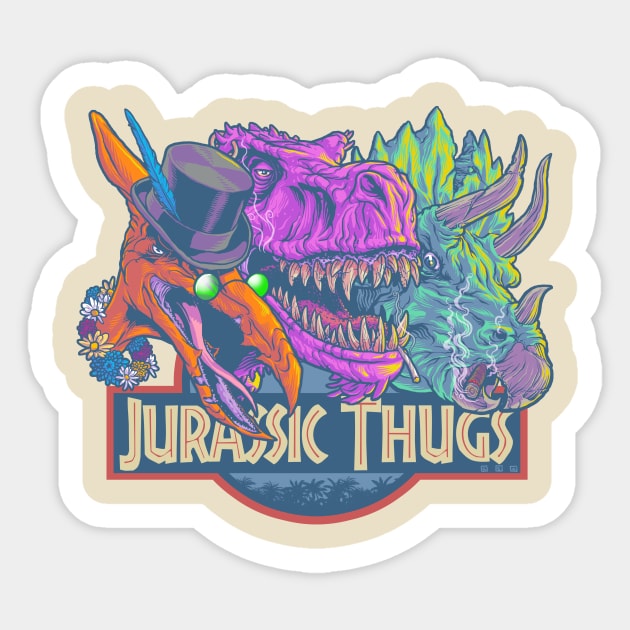 Jurassic Thugs Sticker by cs3ink